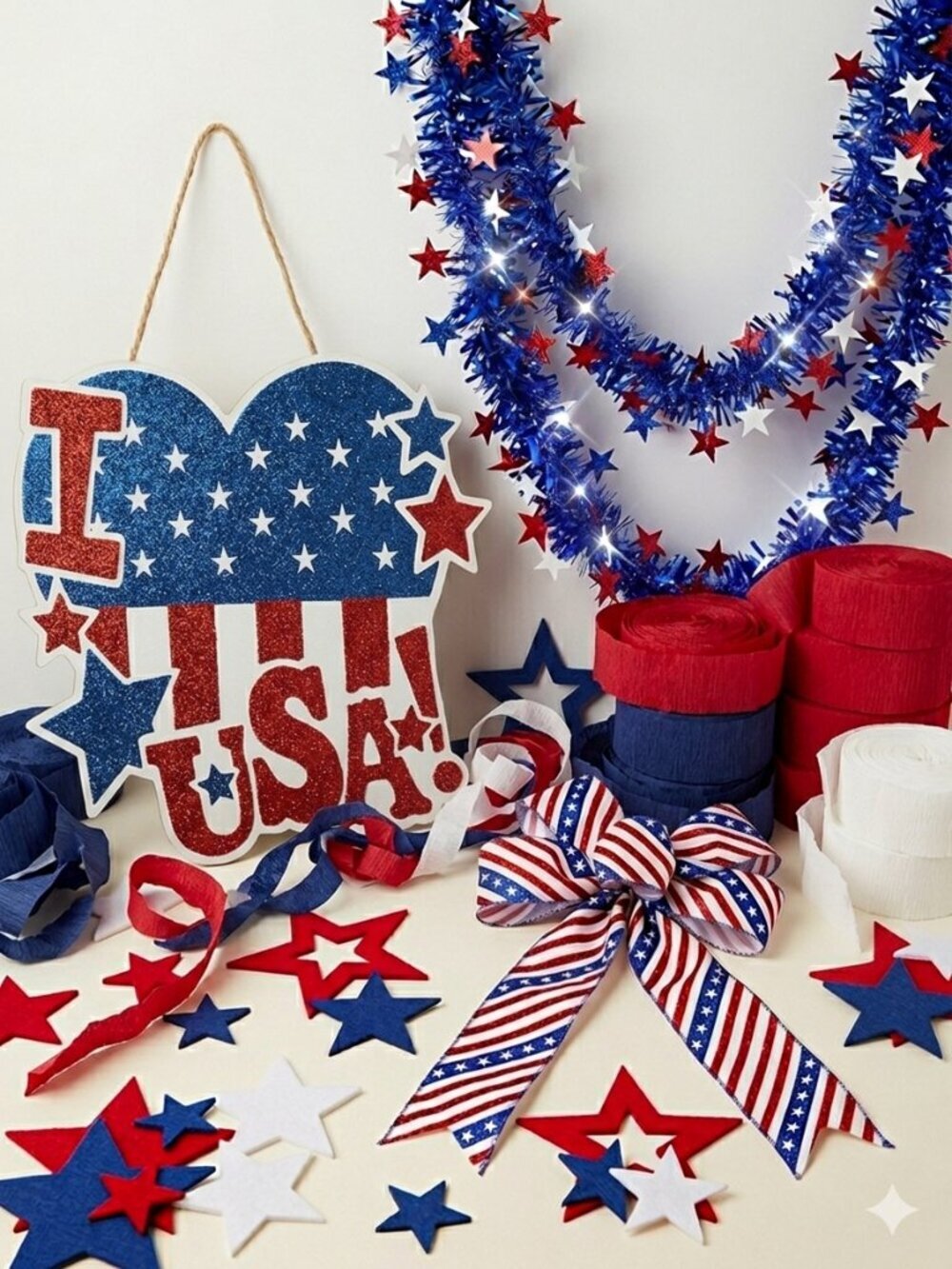 Festive Americana Party Kit Red White Blue USA Holiday Bundle Patriotic